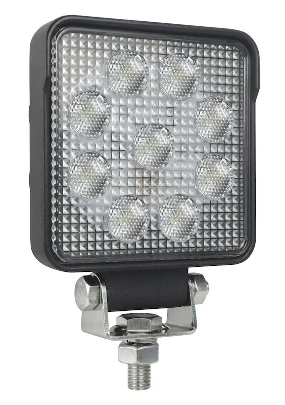 357103002 – HELLA Work Light, 4 Inch Square 13 Watt 1000 Measured Lumens Clear LED Bulb Clear Lens Aluminum Housing P...